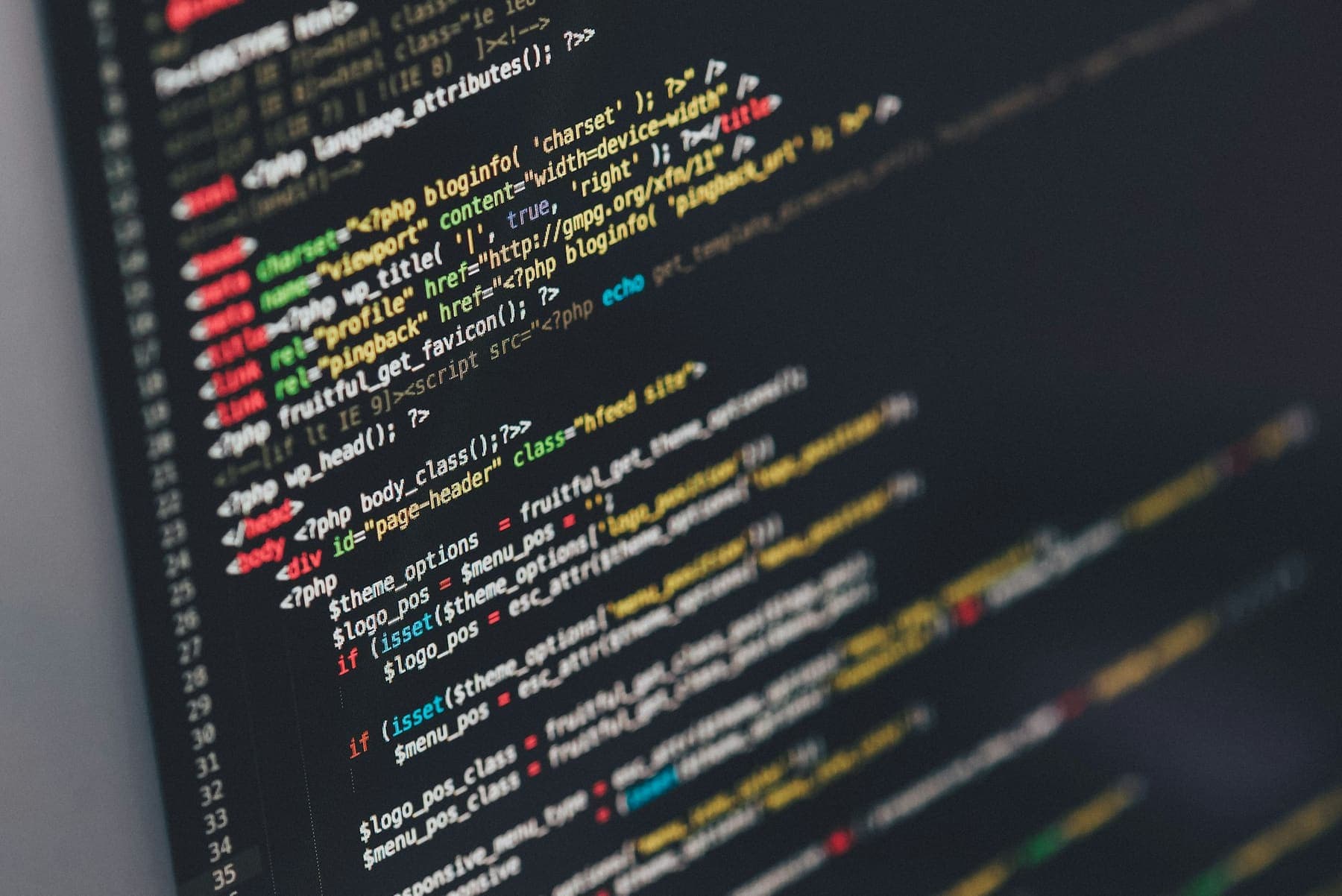 Application source code on a monitor